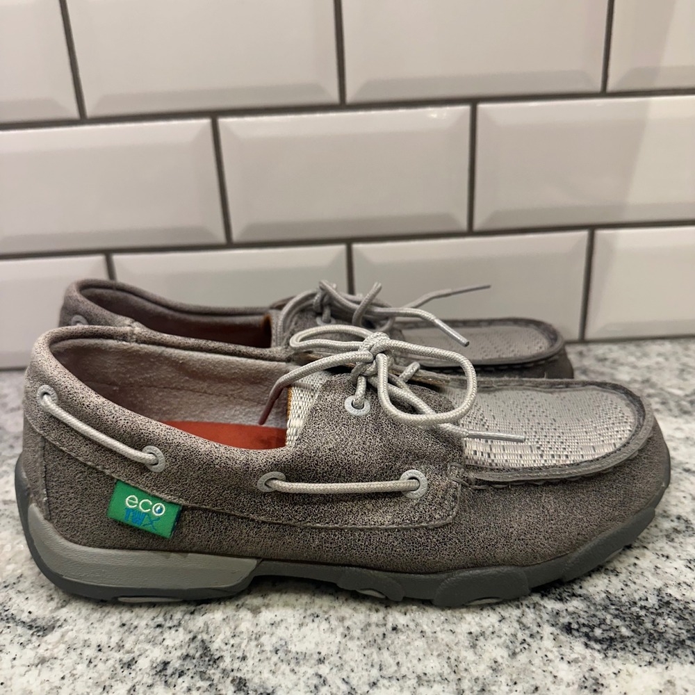 Twisted X Eco Boat Shoes‎ Loafers Casual Comfort Gray Size 5.5